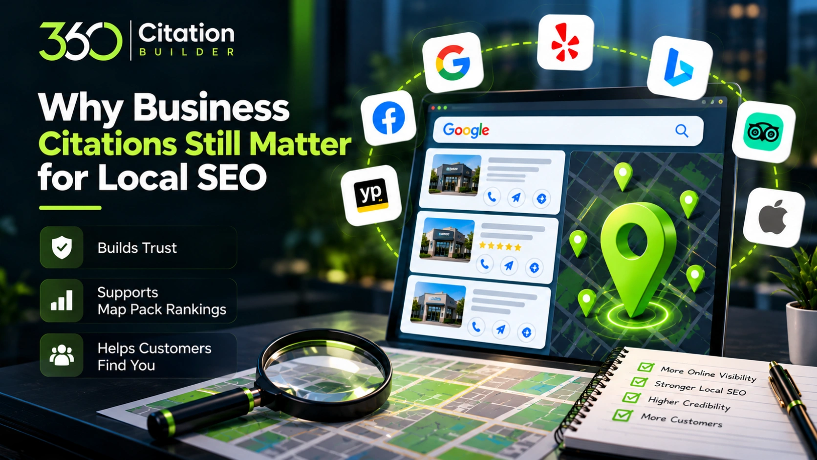 Local Citations: The Complete Guide to Citation Building for Local SEO Business citations supporting local search visibility, business trust and Google Map Pack rankings